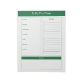 Om deze week te doen - Weekplanning - Hunter Green Notitieblok (Gedraaid)