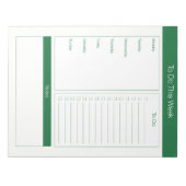 Om deze week te doen - Weekplanning - Hunter Green Notitieblok (Voorkant)