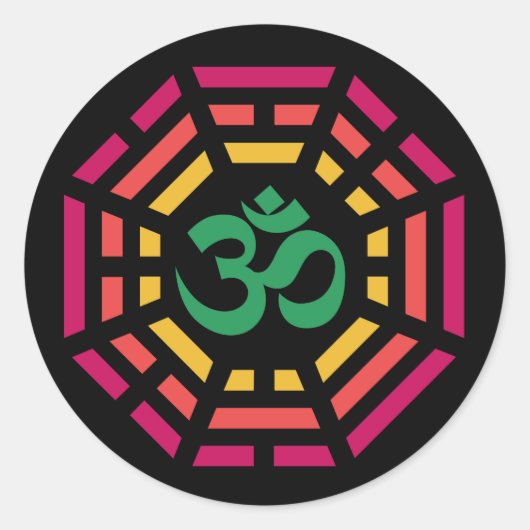 Om Dharma Ronde Sticker (Voorkant)