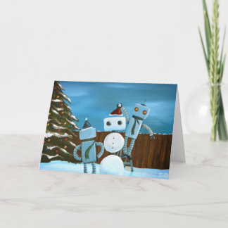 Om een sneeuw-wenskaart van de Bot- Vakantie te Feestdagen Kaart