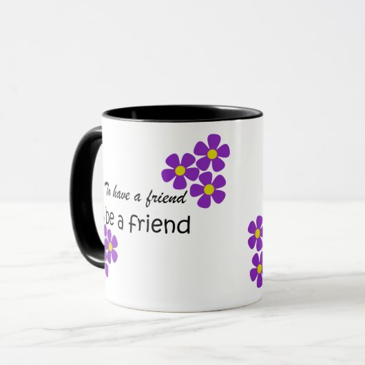 "Om een vriend te zijn" — vriendschapsofferte Mok (Voorkant links)