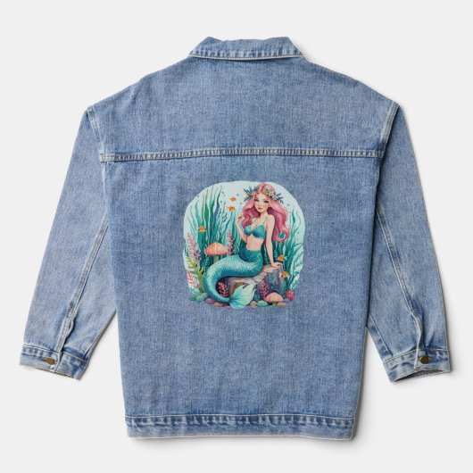 Om een zeemeermin te zijn denim jacket (Achterkant)
