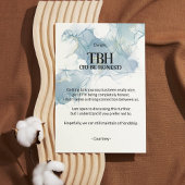 Om eerlijk te zijn (TBH) Blue Breakup Kaart