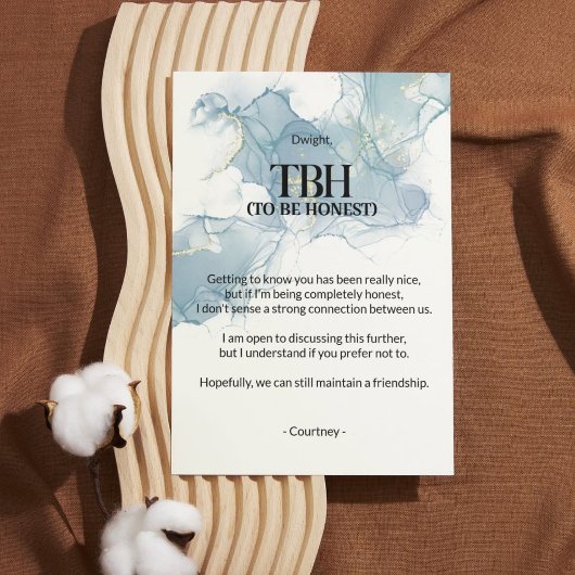 Om eerlijk te zijn (TBH) Blue Breakup Kaart