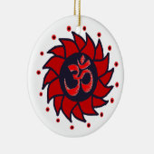 Om en Red Pinwheels - Yoga Ornament (Rechts)