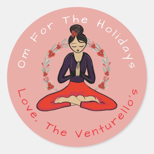 Om For The Holidays Yoga Sticker (Devant)