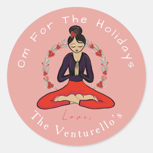 Om For The Holidays Yoga Sticker (Devant)