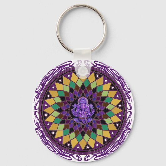 Om Ganesh Mandala Sleutelhanger (Voorkant)