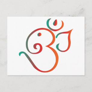 OM-ganpati-groen-oranje Briefkaart