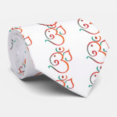 Om-ganpati-groen-oranje Stropdas (Opgerold)