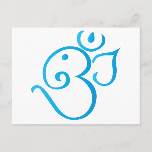 Om-ganpati-turqoise Briefkaart (Voorkant)