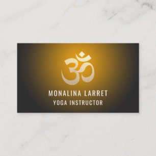 Om Gold Meditation Symbol Yoga Instructor Visitekaartje