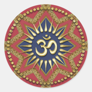 OM Gold Red Energy Spiritueel Art Sticker