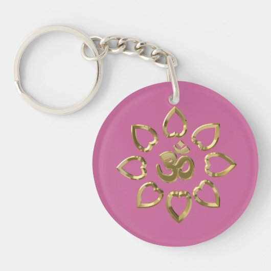 Om golden symbool sleutelhanger (Voorkant)