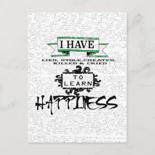 Om HAPPINESS te leren, citaat uit het leven Briefkaart