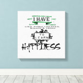 Om HAPPINESS te leren, citaat uit het leven Canvas Afdruk (Insitu (Houten vloer))