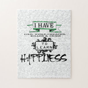 Om HAPPINESS te leren, citaat uit het leven Legpuzzel