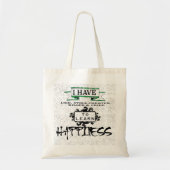Om HAPPINESS te leren, citaat uit het leven Tote Bag (Voorkant)
