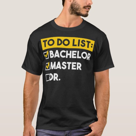 Om het Afstuderen van de Masters Doctoraat van de T-shirt (Voorkant)