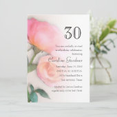 Om het even welk aantal de dag Uitnodiging roze Ro (Staand voorkant)