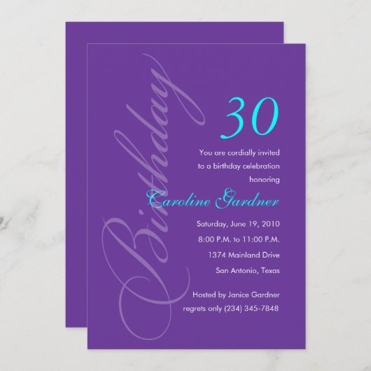 Om het even welk aantal van de Dag Uitnodiging om (Voorkant / Achterkant)