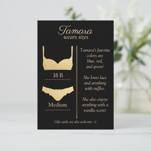 OM HET EVEN WELKE ACHTERGRONDKLEUR: Lingeriegroott Informatiekaartje (Staand voorkant)