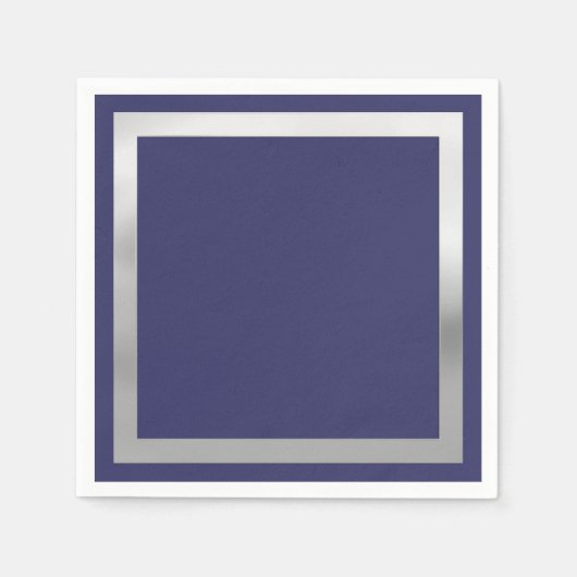 Om het even welke Kleur met "Zilver"Grens Servetten (Voorkant)