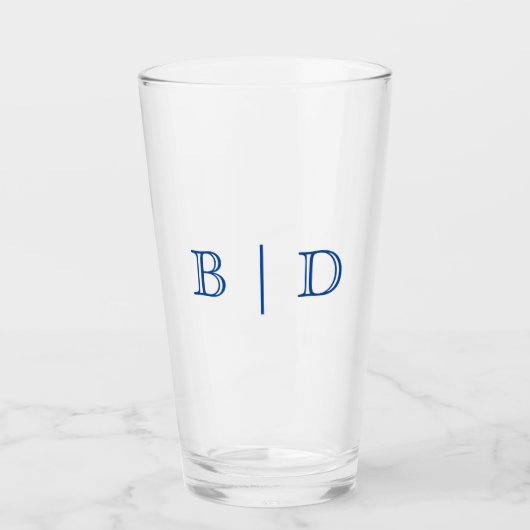Om het even welke kleur - twee Letter Monogram Gla Glas (Voorkant)