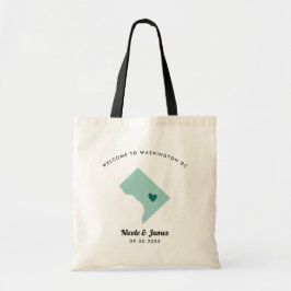 Om het even welke Kleur Washington DC Kaart Welkom Tote Bag