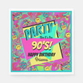 OM HET EVEN WELKE LEEFTIJD 90 retro gepersonalisee Servet (Voorkant)