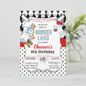 OM HET EVEN WELKE LEEFTIJD - Alice in de Uitnodigi Kaart (Staand voorkant)