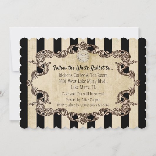 OM HET EVEN WELKE LEEFTIJD - Alice in de Uitnodigi Kaart (Achterkant)