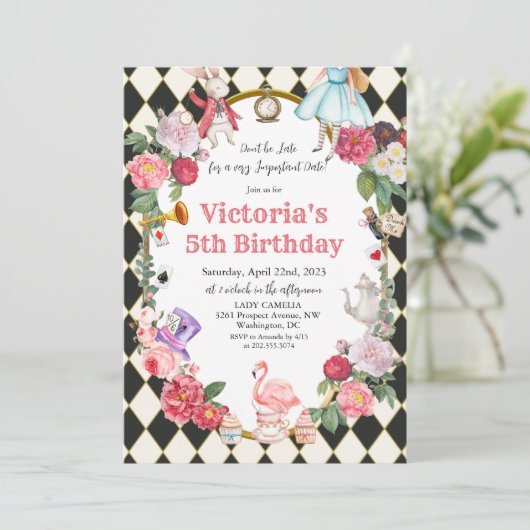 OM HET EVEN WELKE LEEFTIJD - Alice in Wonderland B Kaart (Staand voorkant)