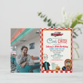 OM HET EVEN WELKE LEEFTIJD - de Retro Diner Birthd Kaart (Staand voorkant)