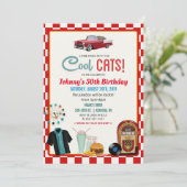 OM HET EVEN WELKE LEEFTIJD - de Retro Diner Birthd Kaart (Staand voorkant)