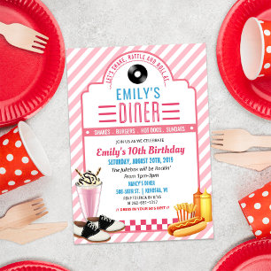 OM HET EVEN WELKE LEEFTIJD - de Retro Diner Birthd Kaart