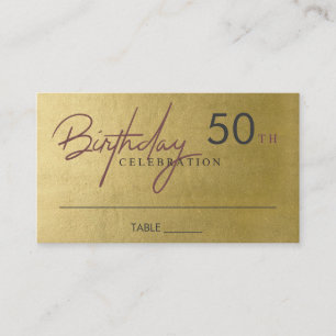 OM HET EVEN WELKE LEEFTIJD EENVOUDIGE GOUD BIRTHDA PLAATSKAARTJE