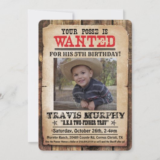 OM HET EVEN WELKE LEEFTIJD - Gezochte uitnodiging (Voorkant)