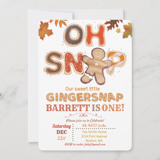 OM HET EVEN WELKE LEEFTIJD - Oh Snap Gingerbrood U Kaart (Voorkant)