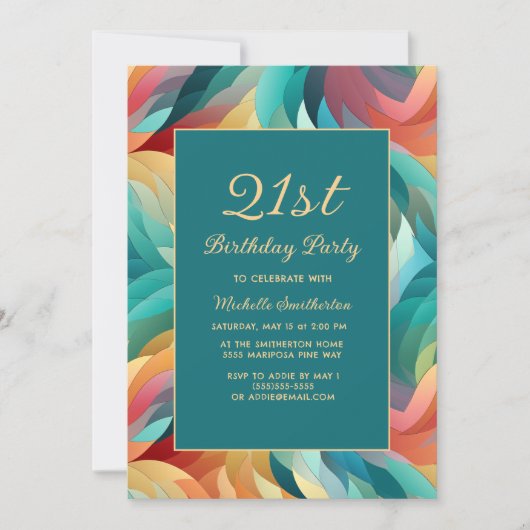 Om het even welke Leeftijd Oranje Blauwgroen Abstr Kaart (Voorkant)