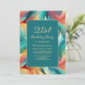 Om het even welke Leeftijd Oranje Blauwgroen Abstr Kaart (Staand voorkant)