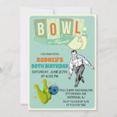 OM HET EVEN WELKE LEEFTIJD - Retro Bowling Birthda Kaart (Voorkant)