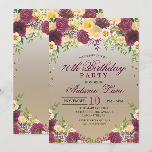 OM HET EVEN WELKE LEEFTIJD - uitnodiging van Flor (Voorkant / Achterkant)