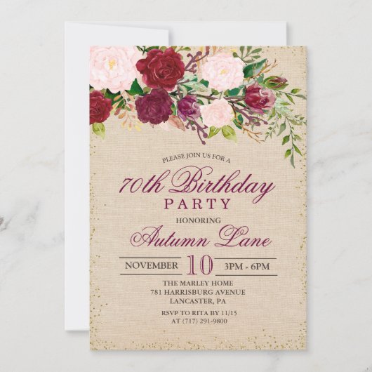 OM HET EVEN WELKE LEEFTIJD - uitnodiging van Flor (Voorkant)