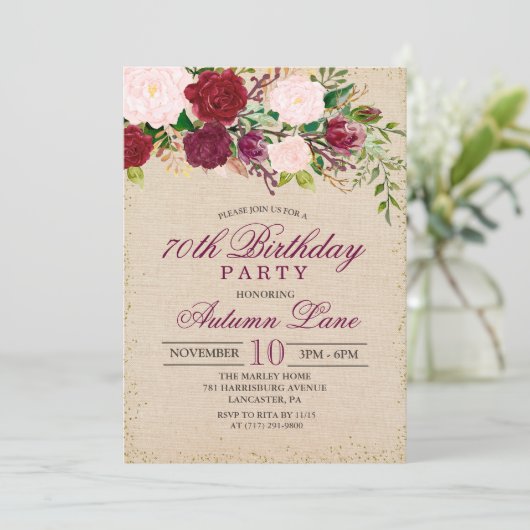 OM HET EVEN WELKE LEEFTIJD - uitnodiging van Flor (Staand voorkant)