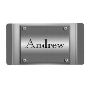 Om het even welke naam op de etiketten van metalen