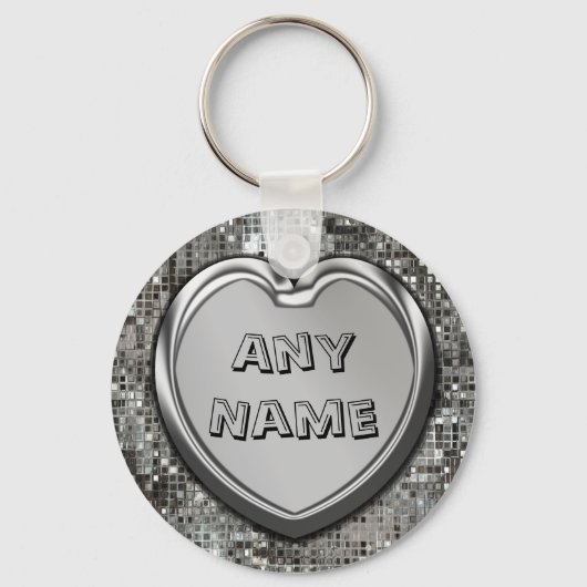 Om het even welke naam op Zilver Keychain van het (Voorkant)