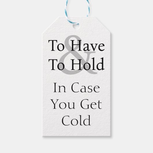 Om het Hoesje te moeten vasthouden. Cadeaulabel (Voorkant)