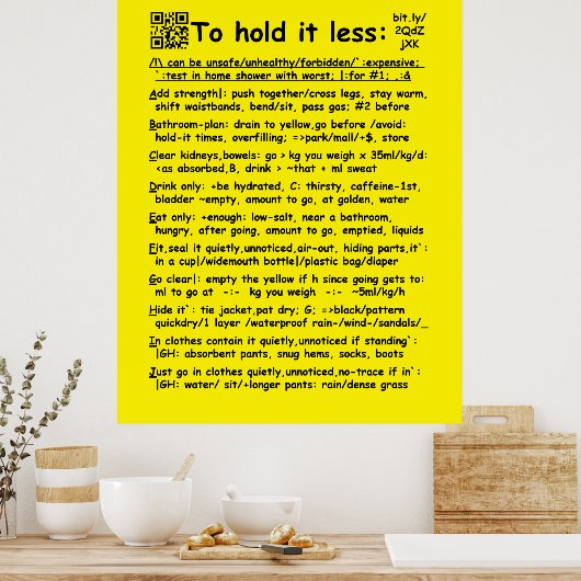 "Om het minder te houden" groot poster (Keuken)