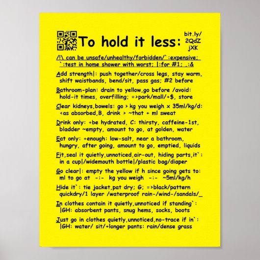 "Om het minder te houden" klein poster (Voorkant)